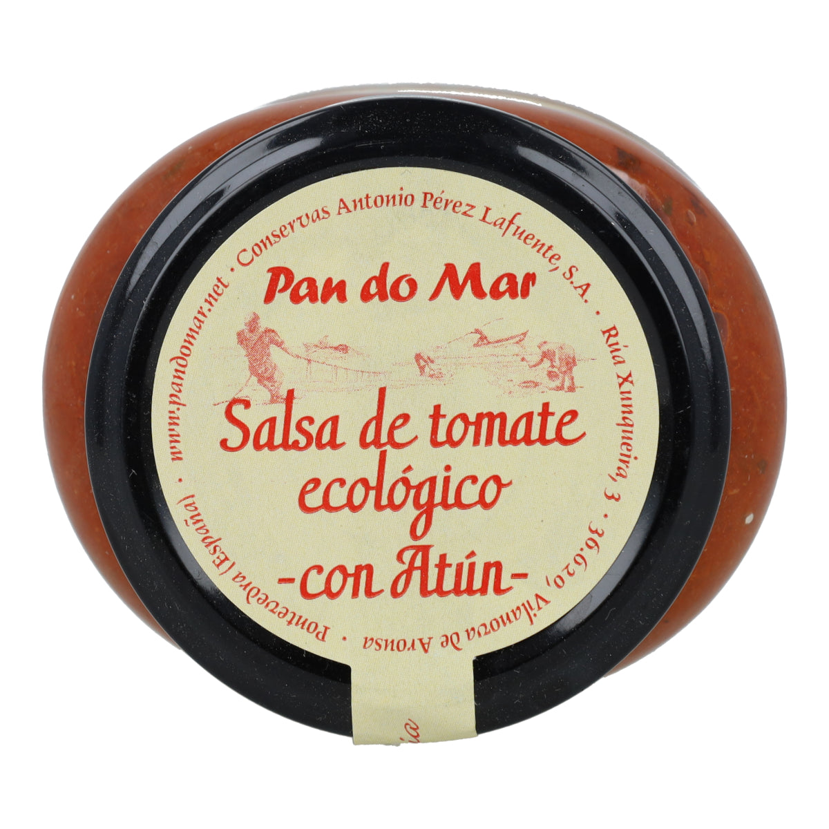 Salsa de tomate ecológico con atún en Vidrio Pan do Mar 340g