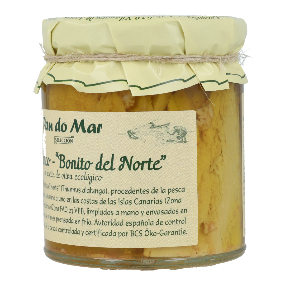 Lomos de Bonito del Norte en aceite de oliva ecológico en Vidrio Pan do Mar 220g
