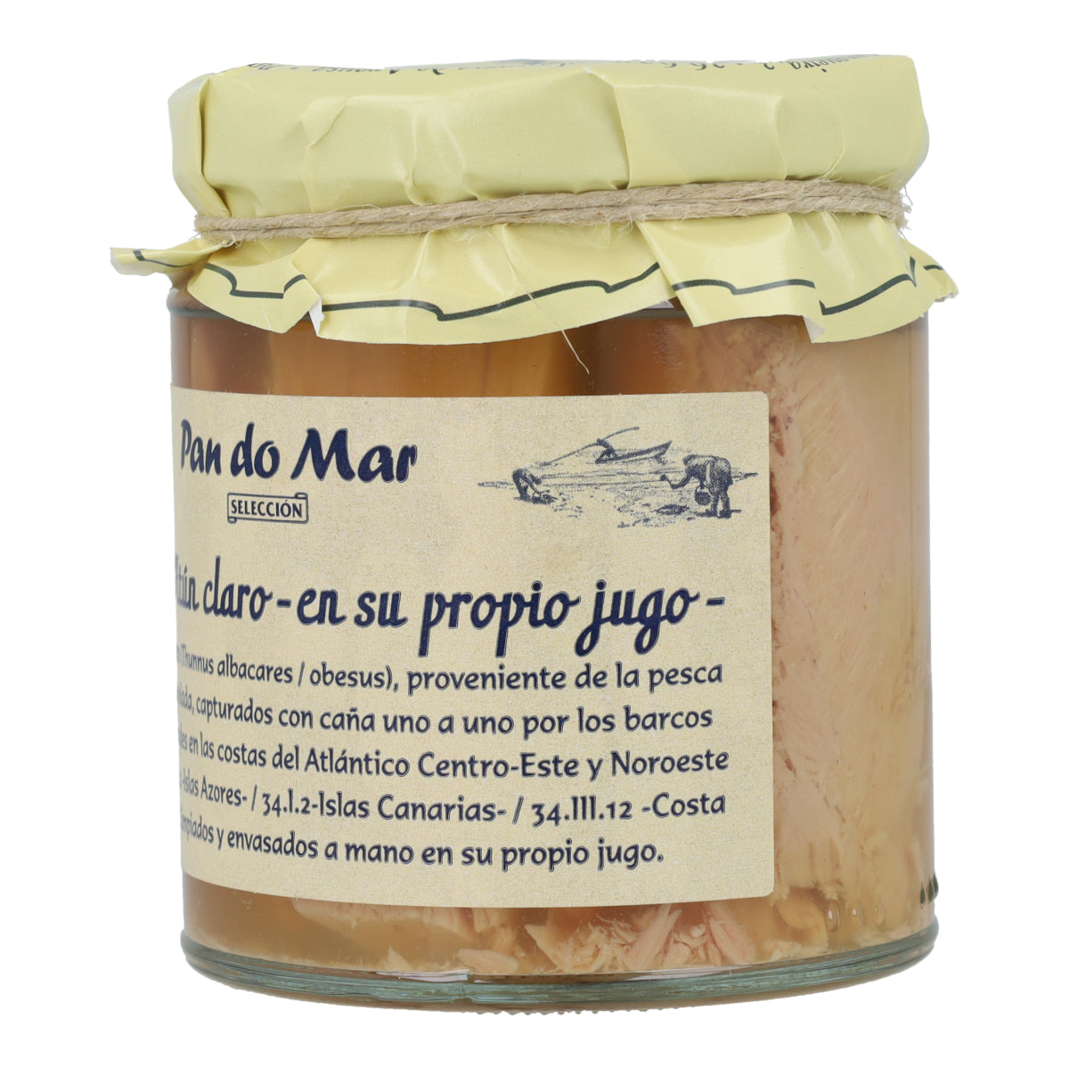 Lomos de Atún Claro en su propio jugo en Vidrio Pan do Mar 220g