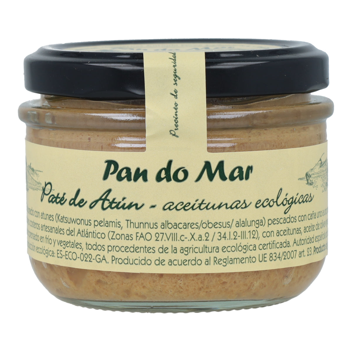 Paté de atún con aceitunas ecológicas en Vidrio Pan do Mar 125g