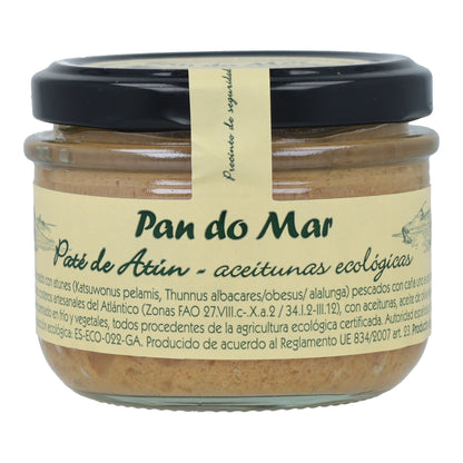 Paté de atún con aceitunas ecológicas en Vidrio Pan do Mar 125g