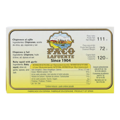 Chipirones al Ajillo Paco Lafuente 110 g