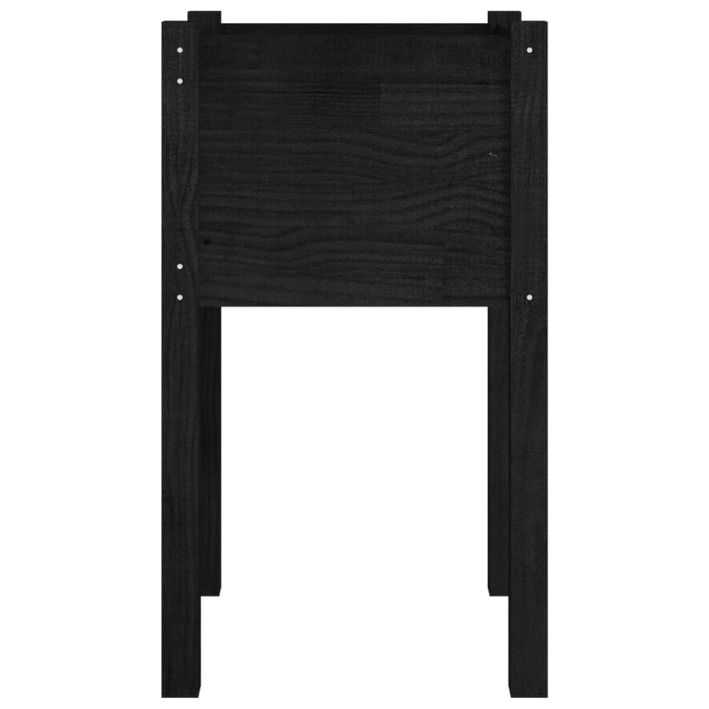 Jardinera De Madera Maciza De Pino Negro 40x40x70 Cm_3