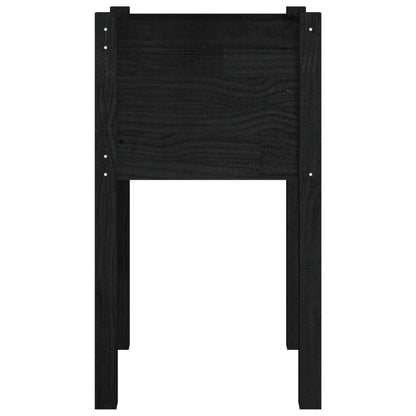 Jardinera De Madera Maciza De Pino Negro 40x40x70 Cm_3