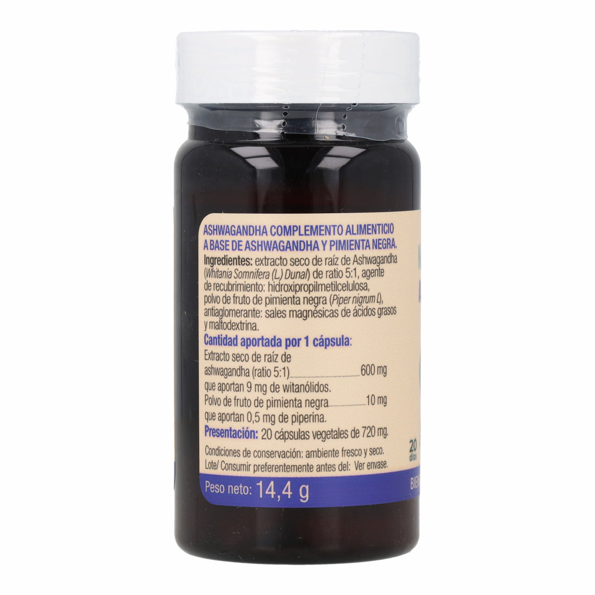 Ashwagandha Naturcesta 20 Cápsulas