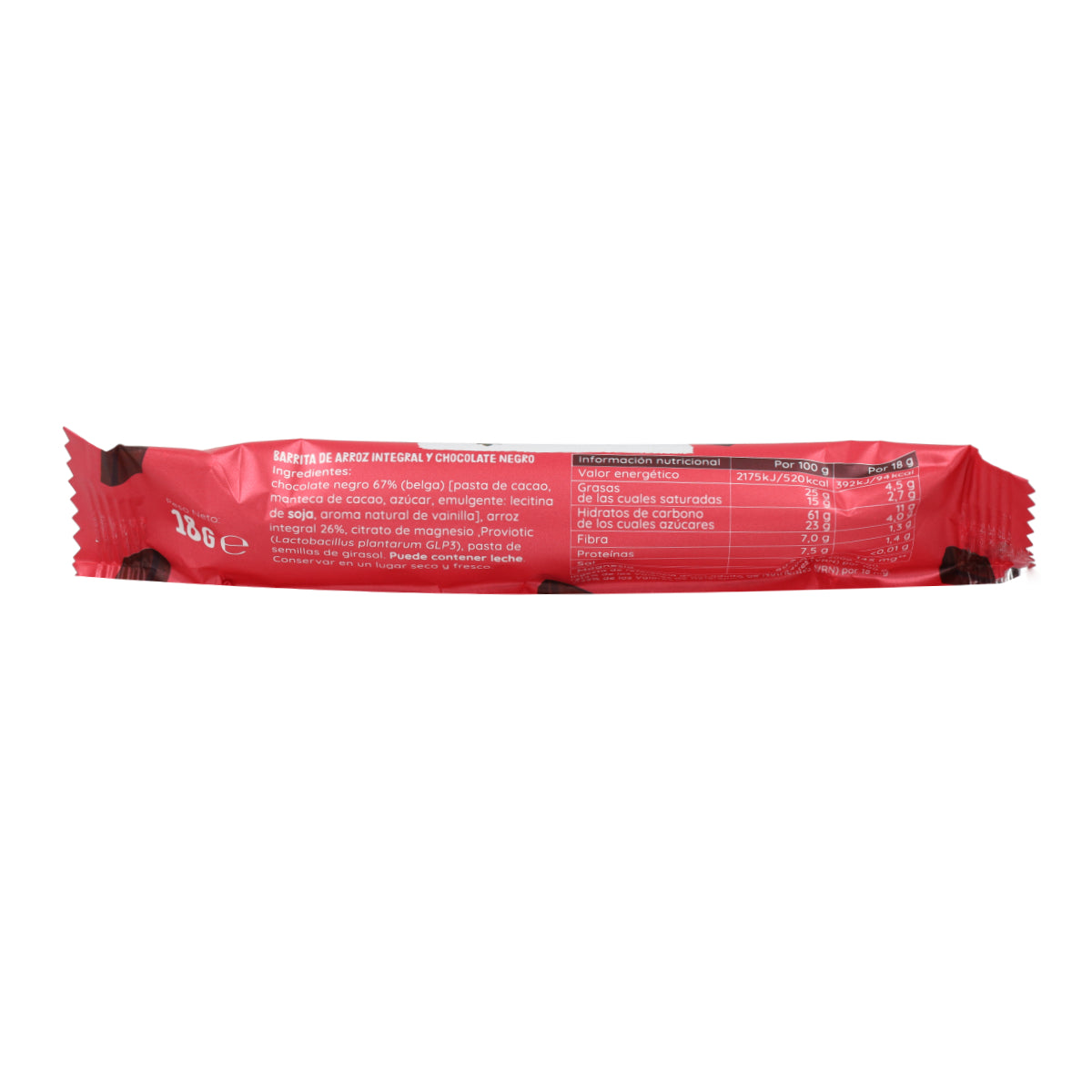 Barrita arroz chocolate negro sin gluten Naturcesta  18 g