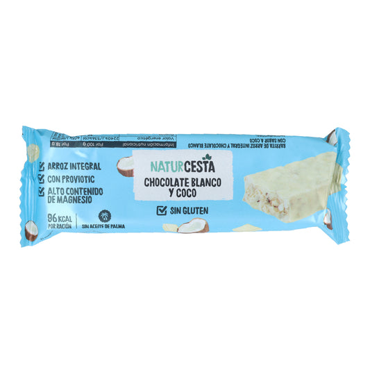Barrita arroz chocolate blanco coco sin gluten Naturcesta  18 g