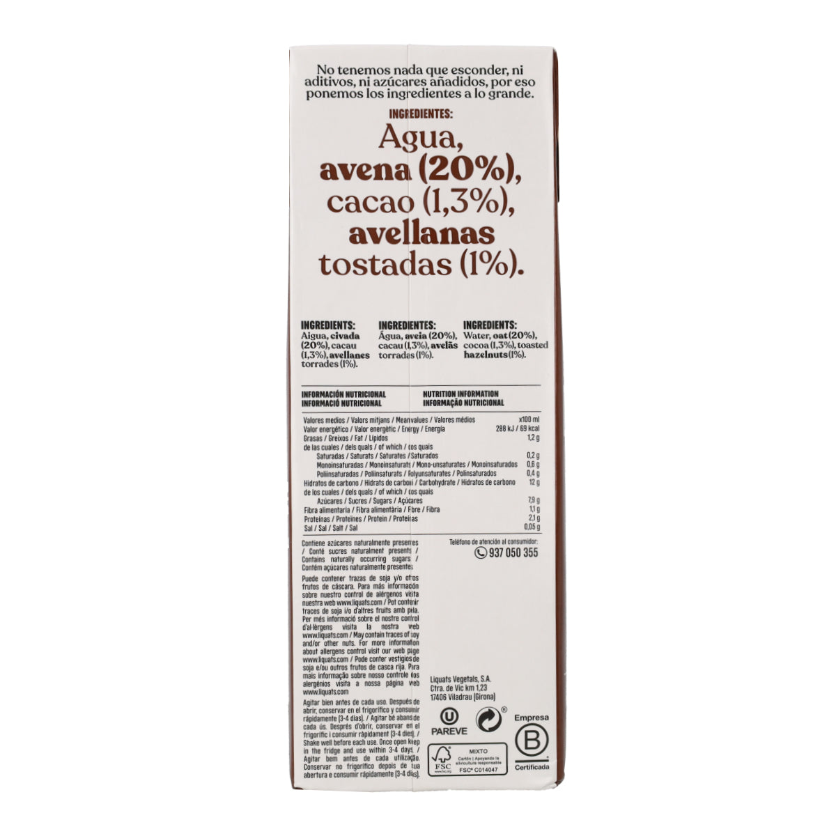 Bebida de Choco Avena YOSOY 1L