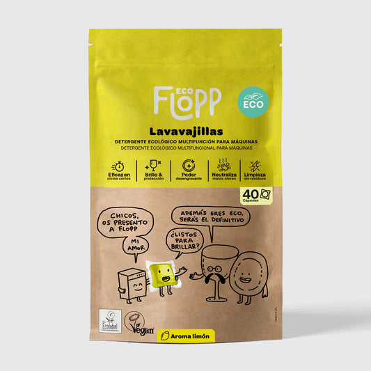 Lavavajillas en gel ECO Flopp 40 cápsulas