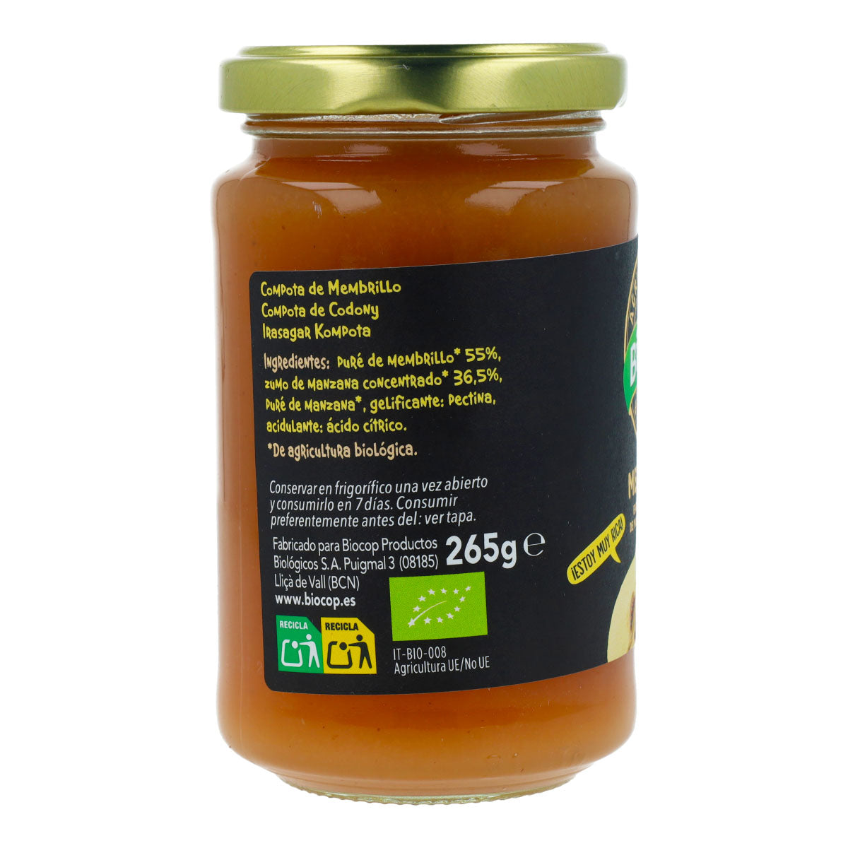 Compota de Membrillo Biocop 265g