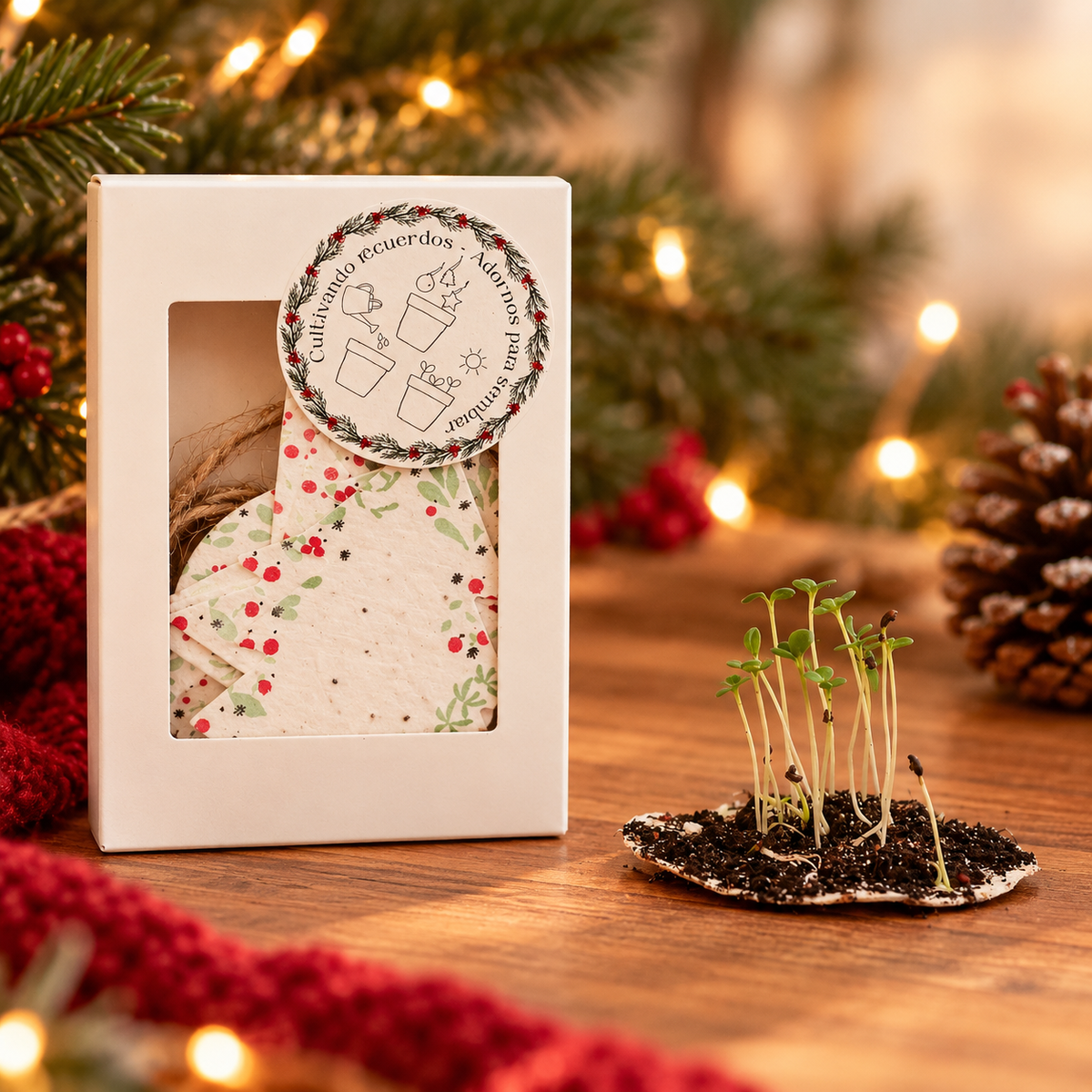 Adornos papel de semillas navidad Garden Pocket