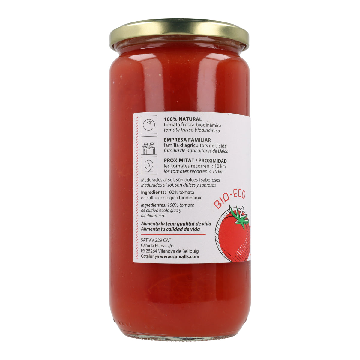 Tomate entero pelado ECO Cal Valls 660 g