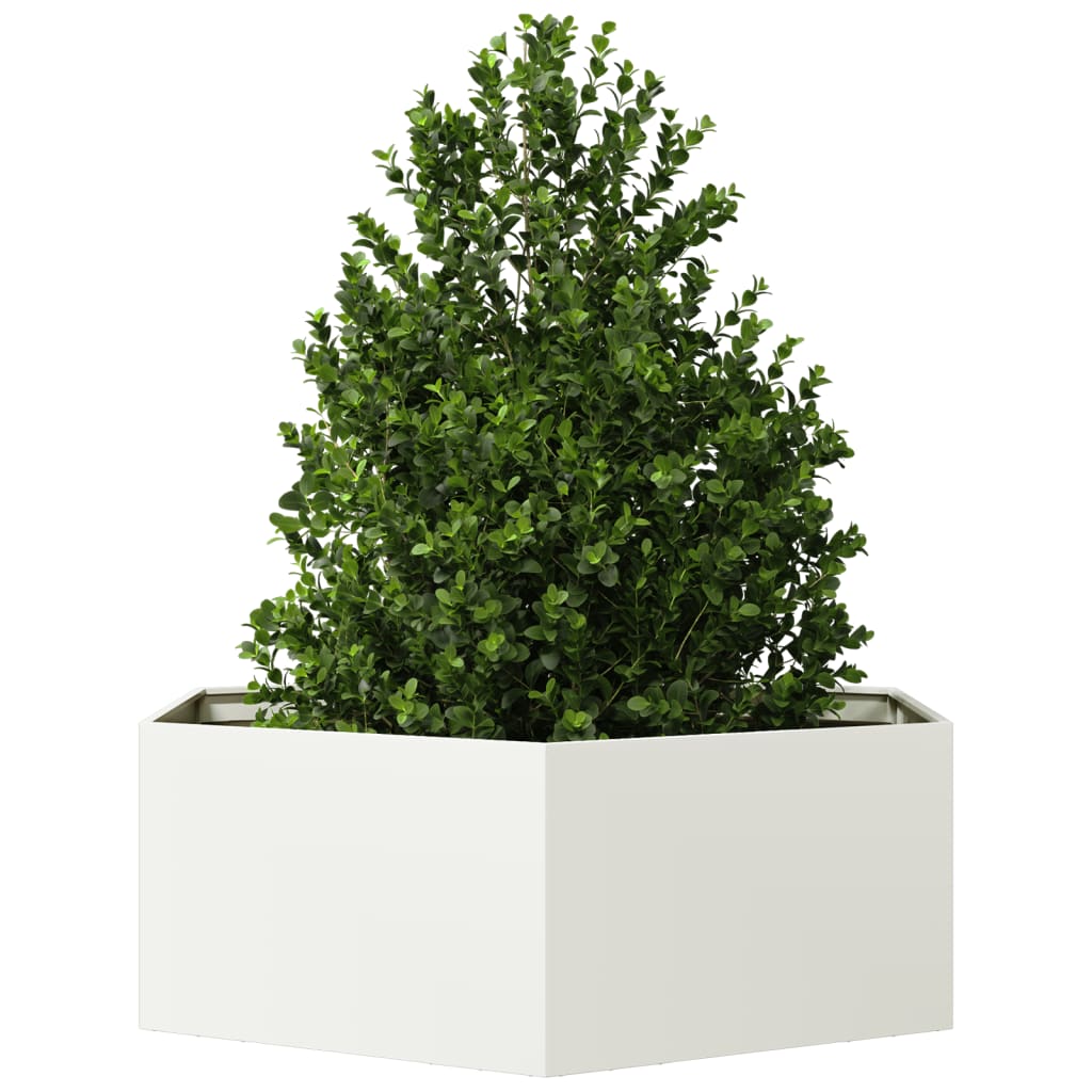 Jardinera Hexagonal Acero Blanco 138x120x45 Cm_2