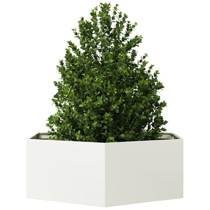 Jardinera Hexagonal Acero Blanco 138x120x45 Cm_2