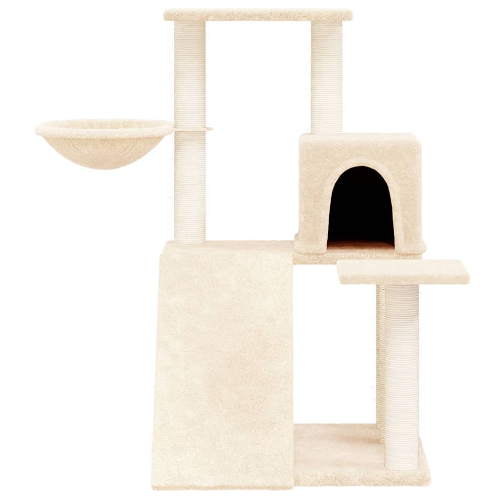 Rascador Para Gatos Con Postes De Sisal Color Crema 82 Cm_2