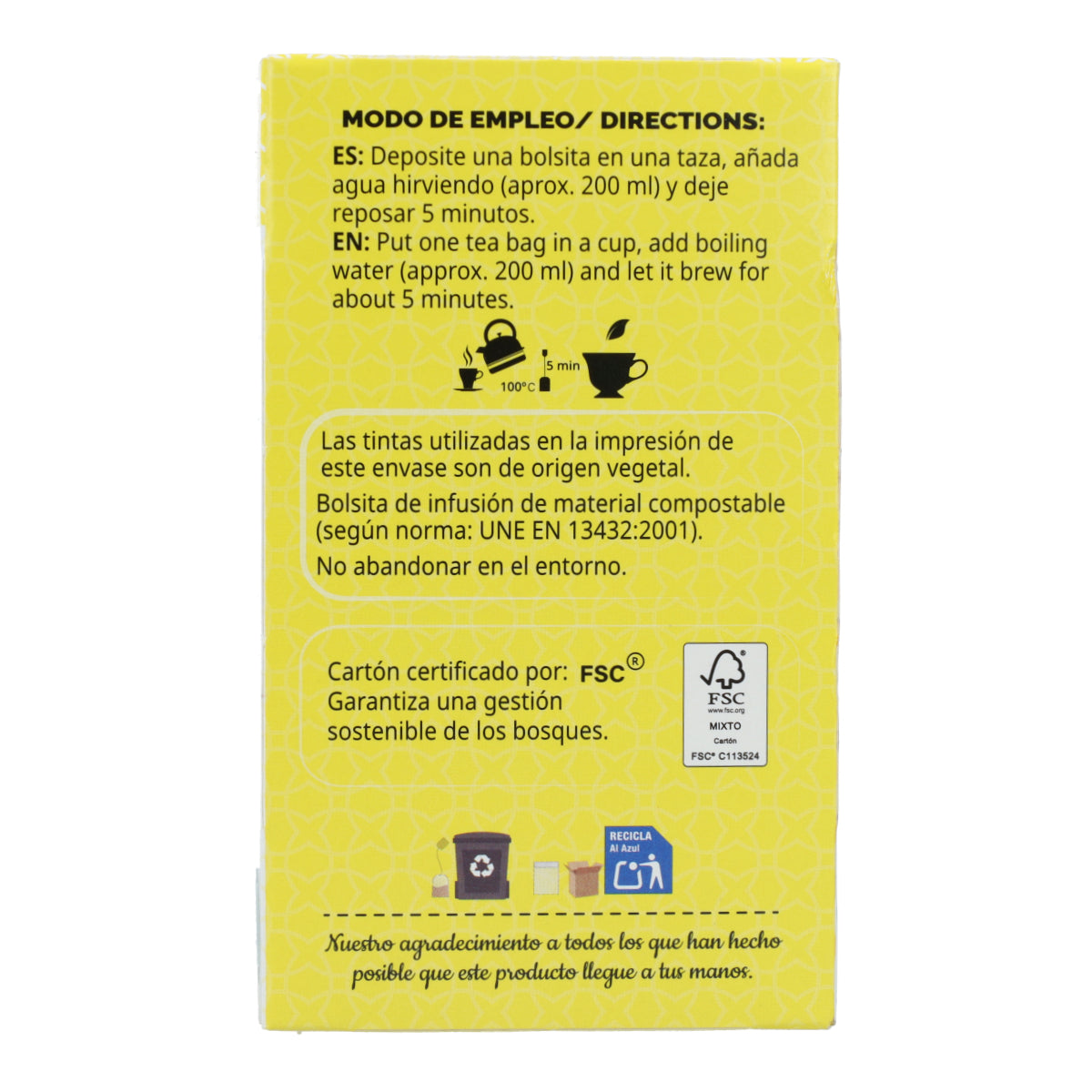 Manzanilla Artemis, 20 filtros.