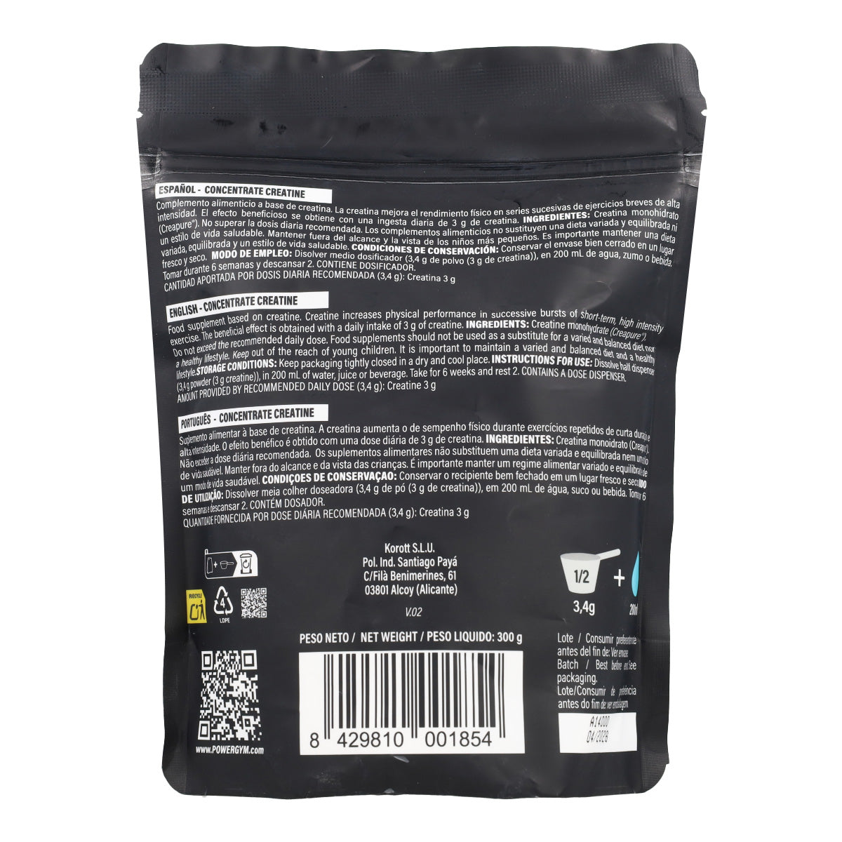 Creatina Creapure Powergym 300 g