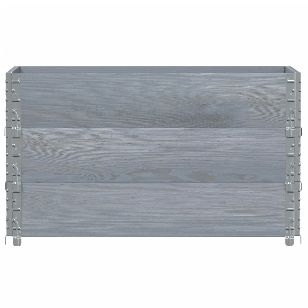 Jardinera De Madera Maciza De Pino Gris 100x50 Cm_2