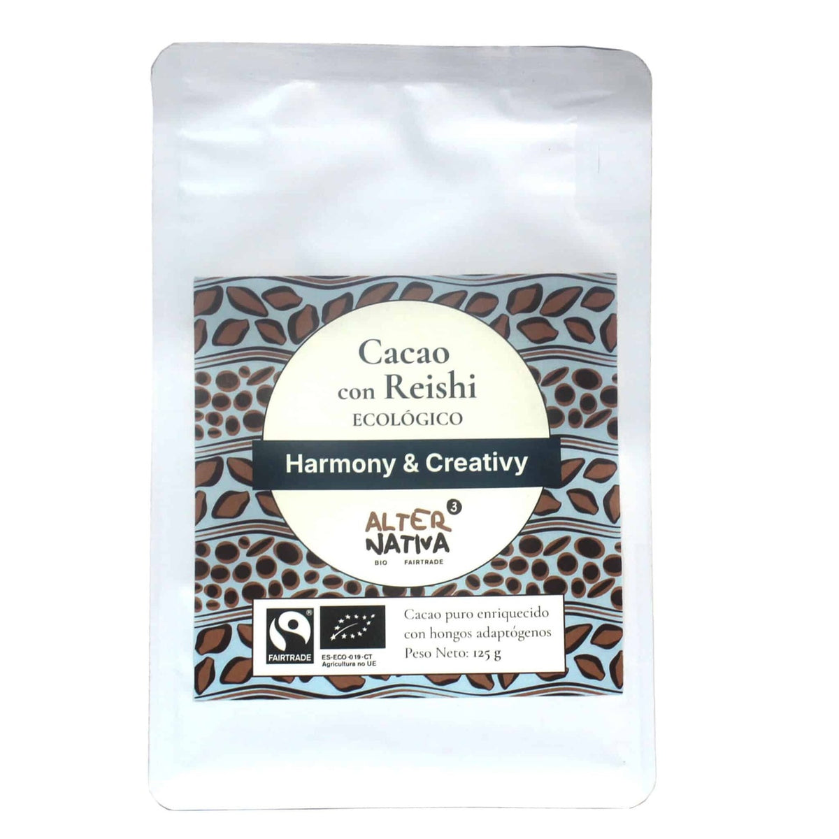 Cacao con Reishi 90% Puro BIO vegano, sin gluten y sin azúcares añadidos Alternativa3 125 g