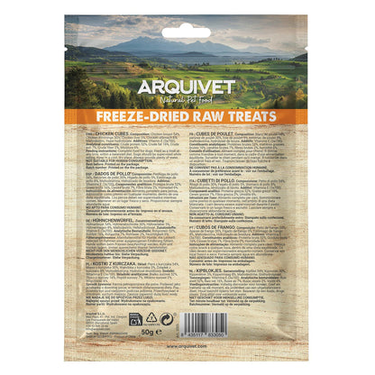 Snack Liofilizado para perros Dados de Pollo 50gr Arquivet