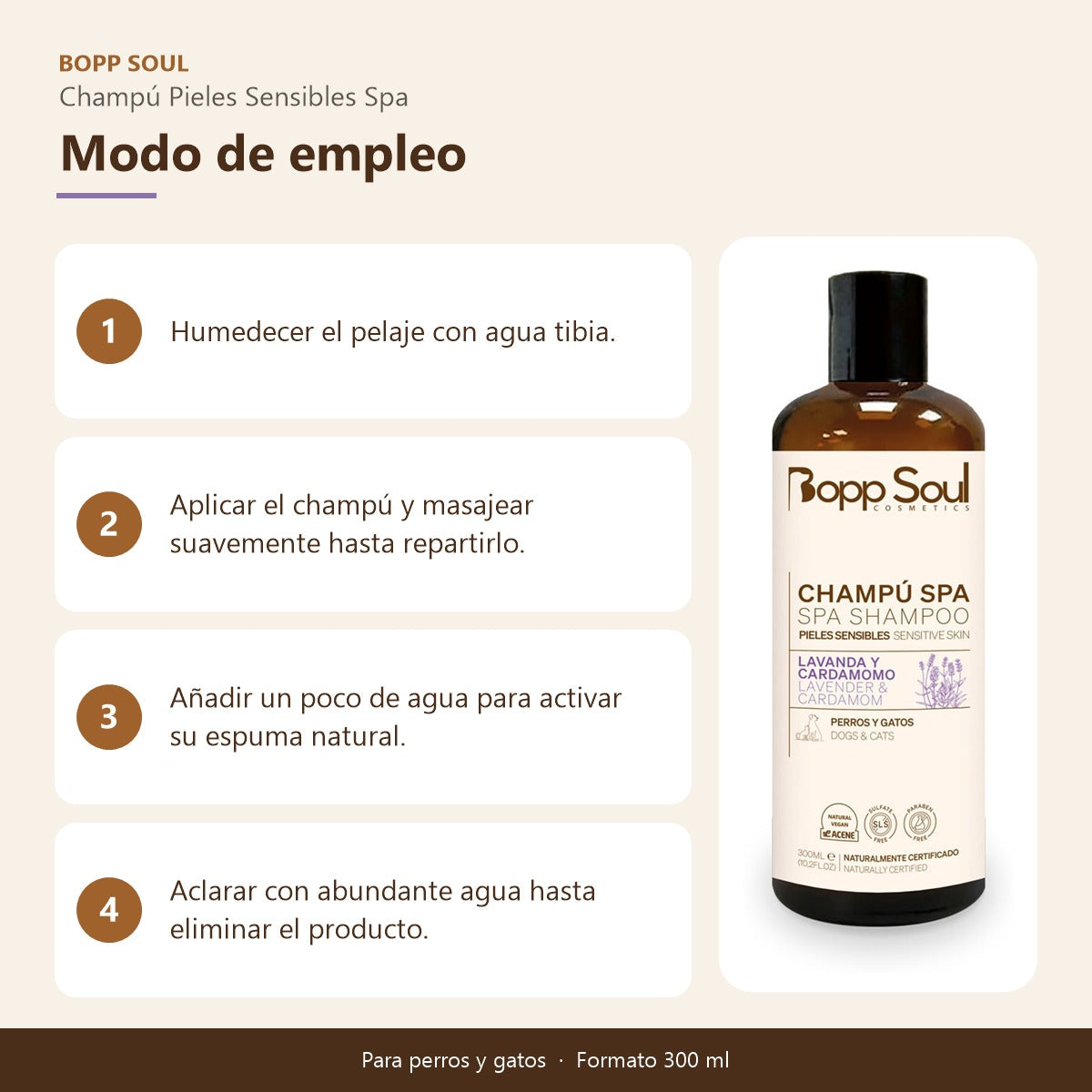 Champú Perros Piel Sensible Spa Bopp Soul 300 ml