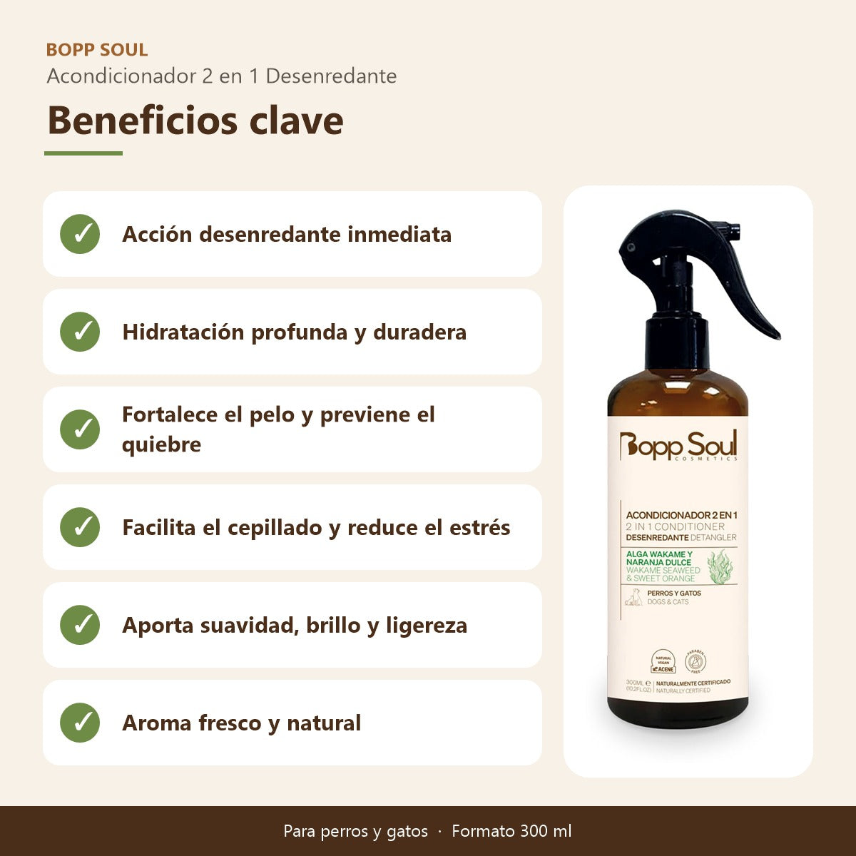 Acondicionador Perros 2 en 1 Bopp Soul 300 ml