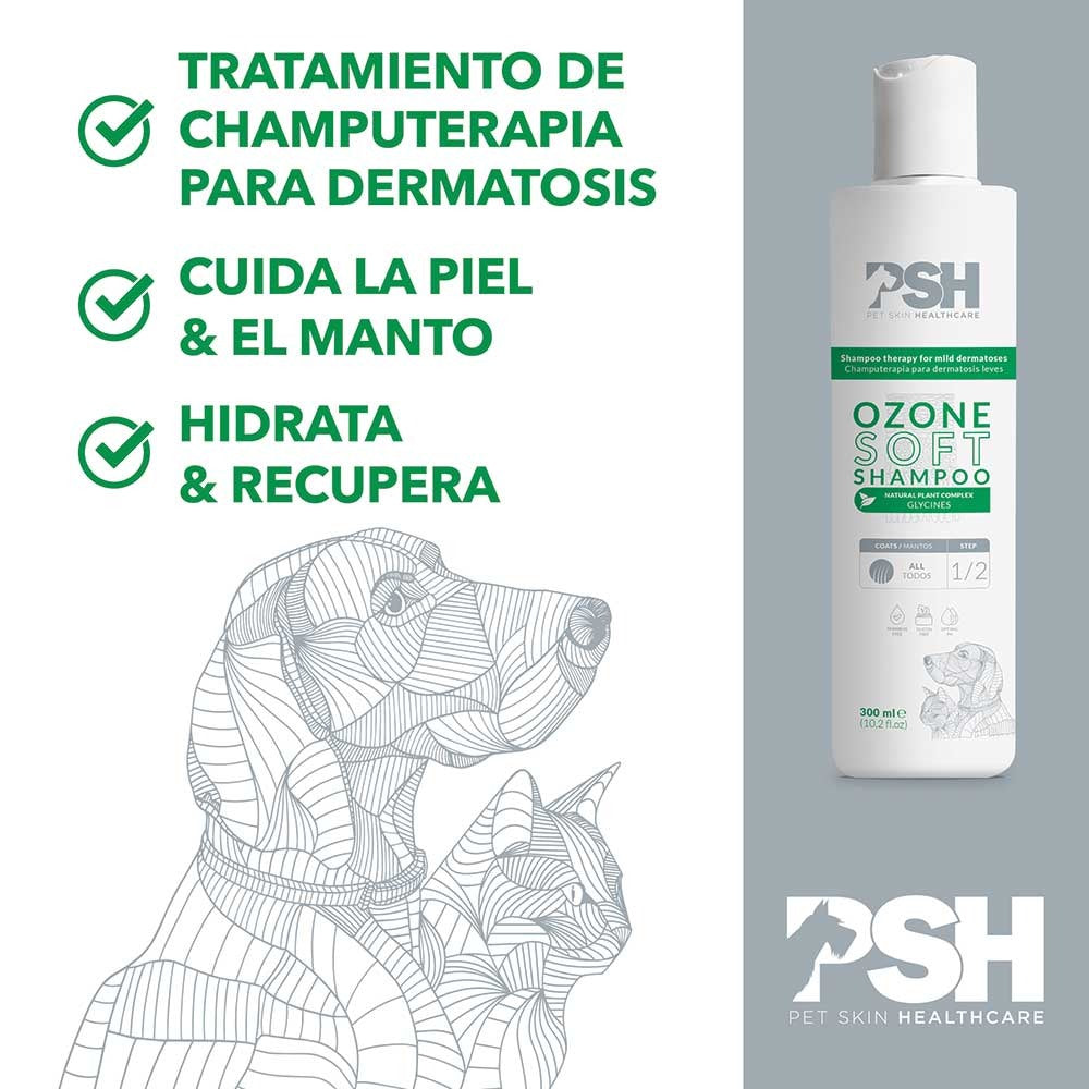 Champú Ozono Perros Piel Atópica Soft PSH 300 ml