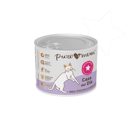 Comida Húmeda Barf Gatos Caza del Día (Conejo) Puromenu Lata 200 g