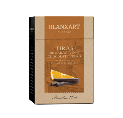 Tiras de Naranja confitadas con Chocolate Negro Blanxart 100 g