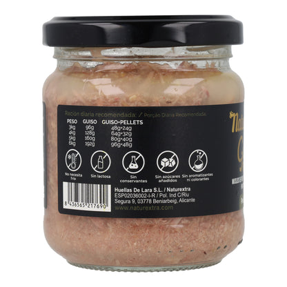 Guiso natural para gatos con pavo, corazones de pollo y taurina 170 g NaturExtra