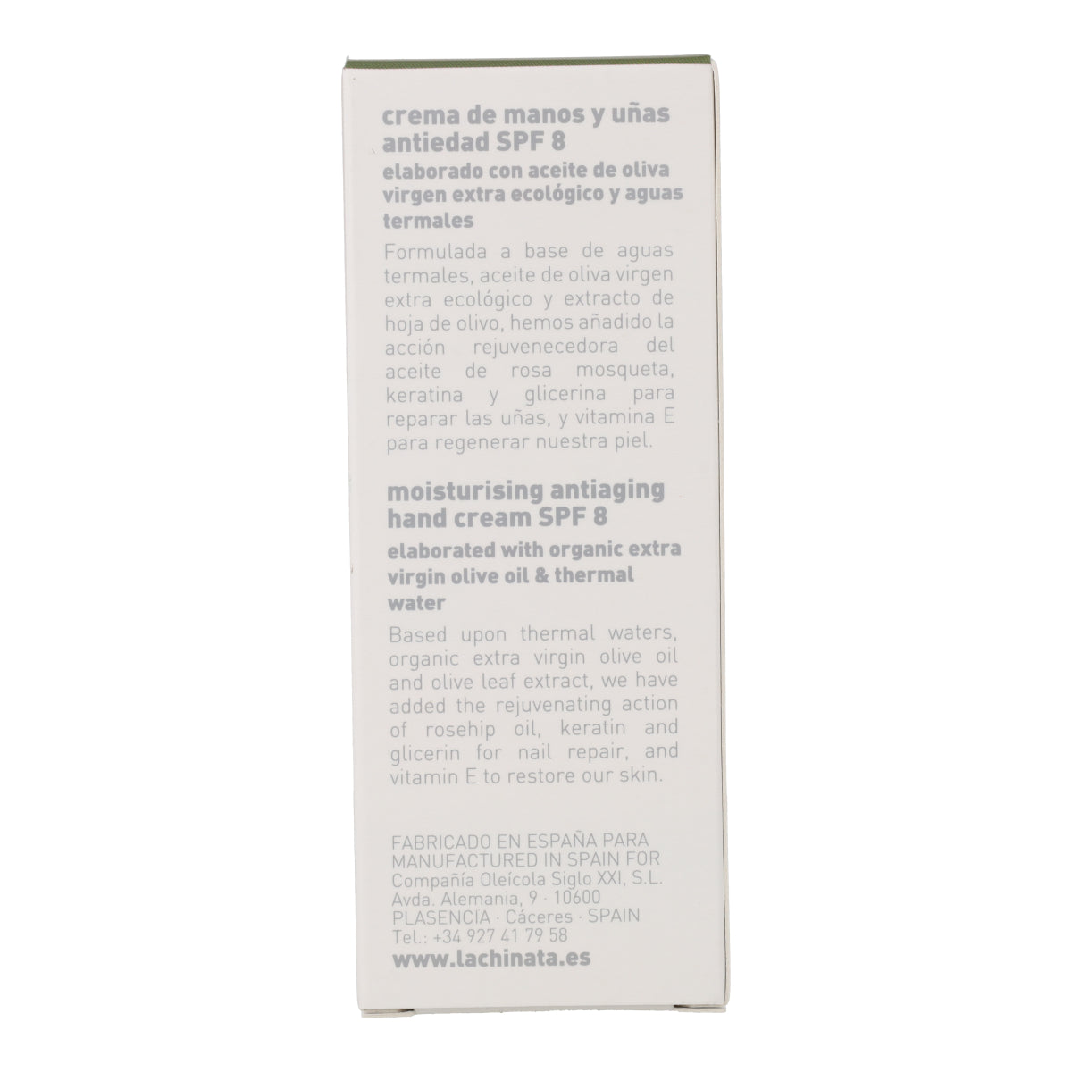 Crema de Manos Antiedad SPF8  La Chinata 50 ml