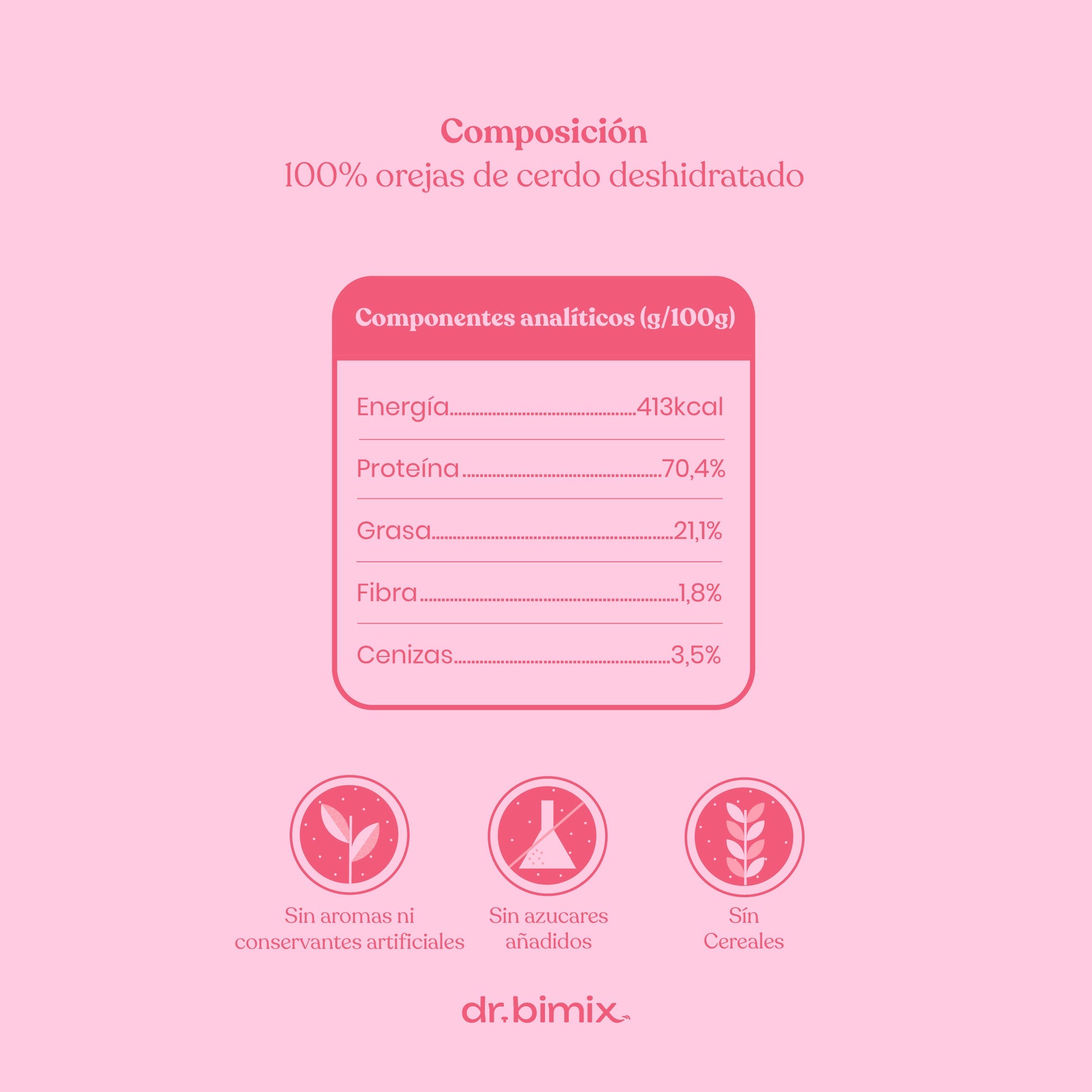 Orejas de Cerdo para Perros Masticación Natural 230 g dr.bimix