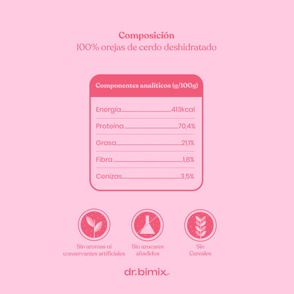 Orejas de Cerdo para Perros Masticación Natural 230 g dr.bimix