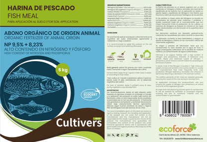 Cultivers Harina De Pescado 5 Kg | Abono Ecológico Certificado Con Nitrógeno, Calcio Y Fósforo | Fertilizante De…_1