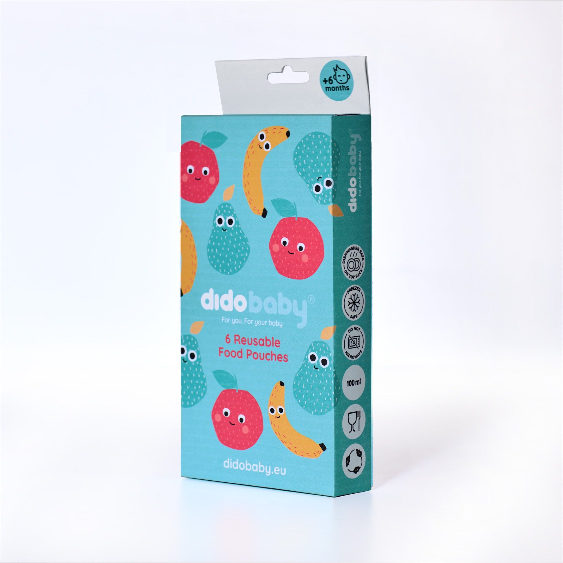 Pack 6 Bolsitas Pouches reutilizables Frutas Didobaby