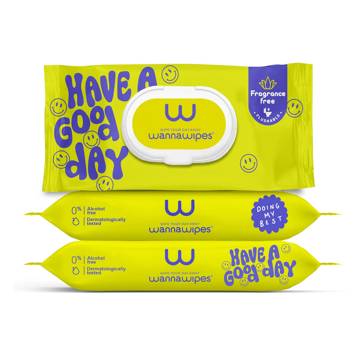 Pack 3x Toallitas para bebés Desechables WC Sin Fragancia Wannawipes 48uds