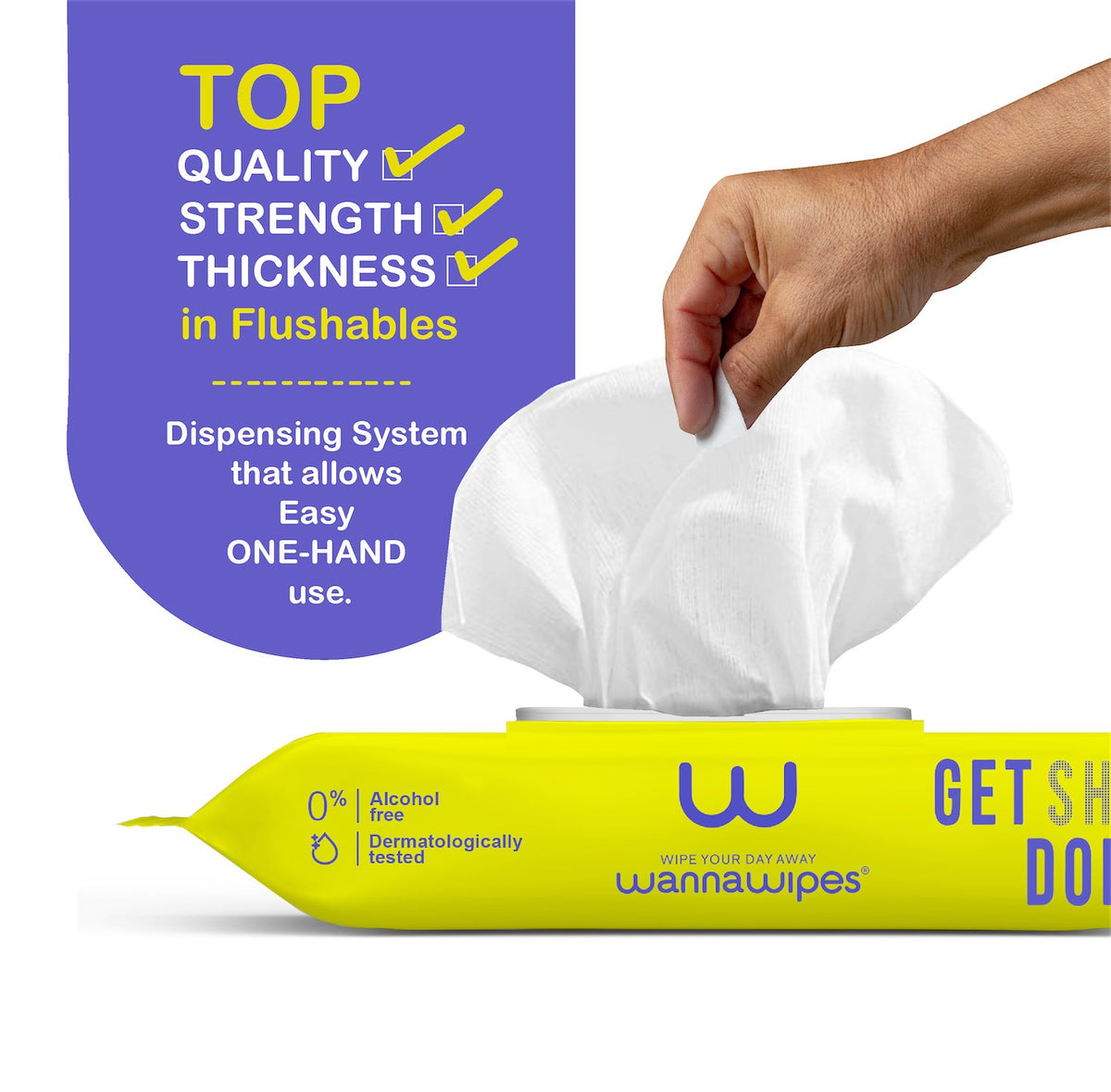 Pack 3x Toallitas para bebés Desechables WC Sin Fragancia Wannawipes 48uds