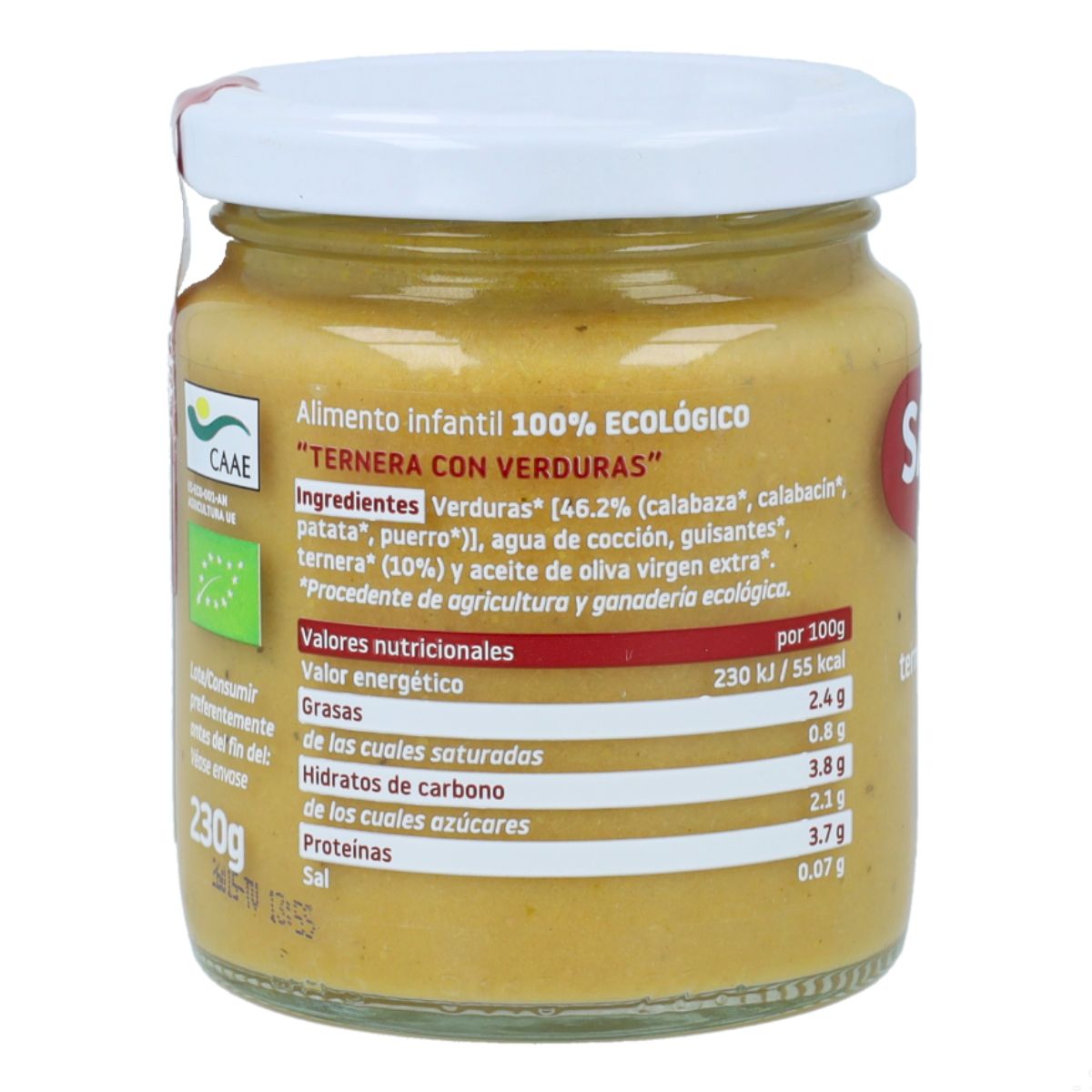 Pack 12x Tarrito BIO ternera y verduras +6 meses Smileat 230g