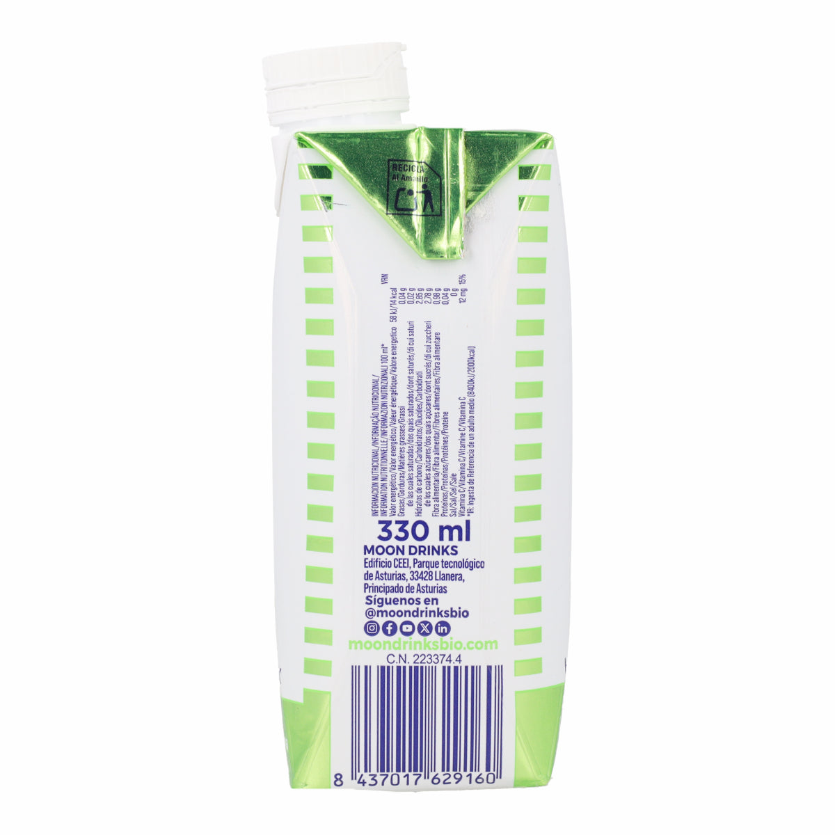 Healthy Drink Lima y Jengibre Bio con Post-bióticos y Vitamina C MOONDRIKS 330 ml