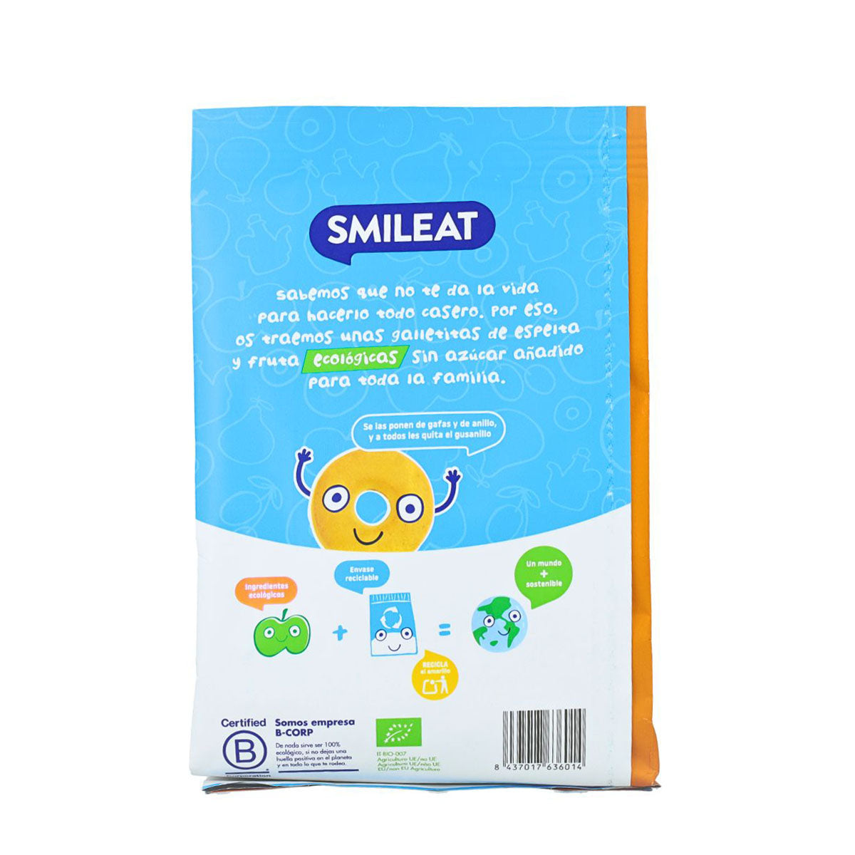 Pack promo 2x Galletas infantiles ECO de espelta con manzana Smileat, 220g