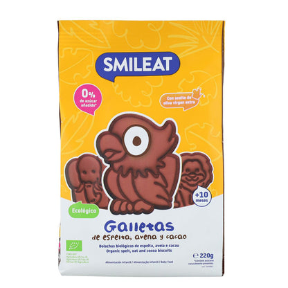 Pack 4 x Galleta espelta, avena y cacao ECO 220 g Smileat
