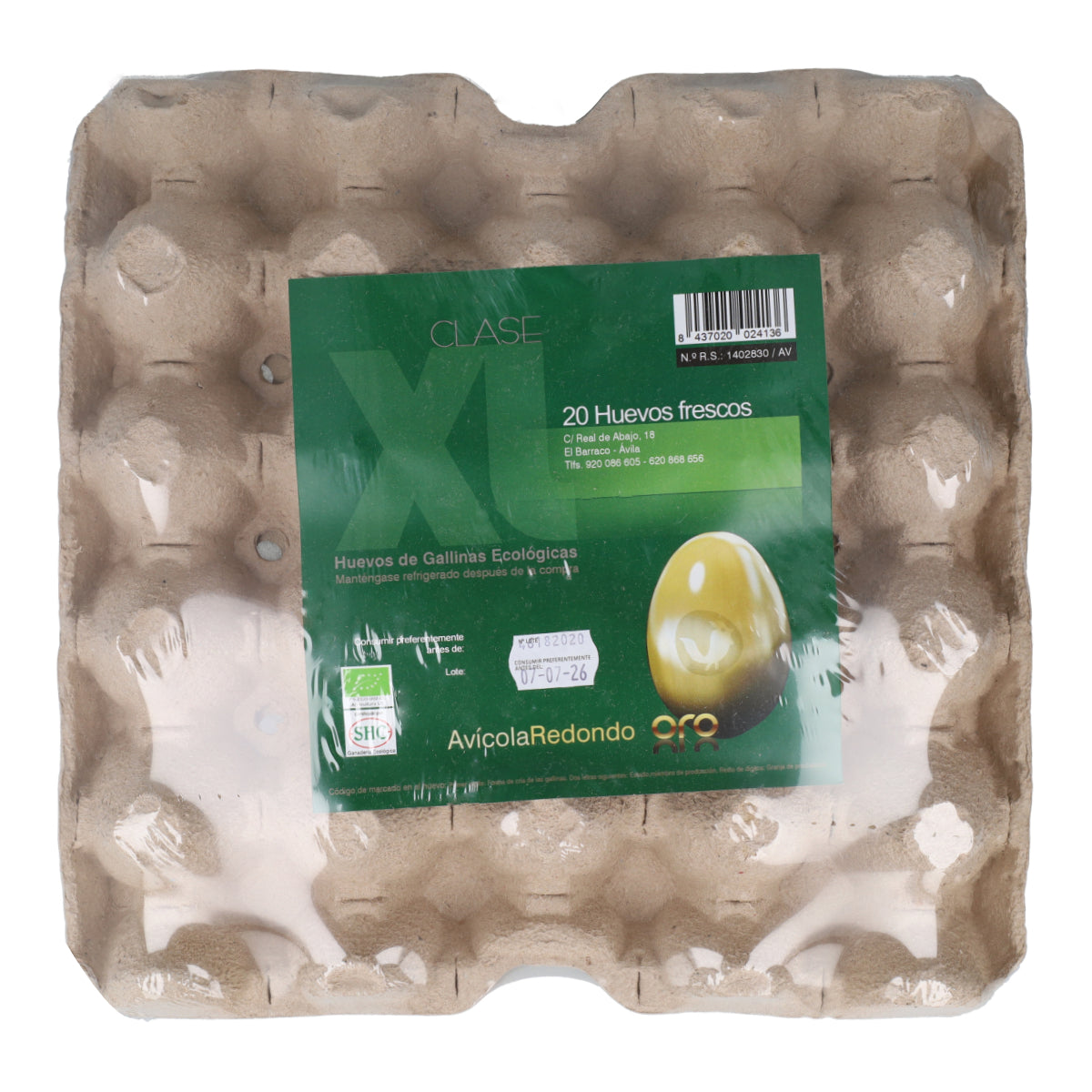 20x Huevos de Oro XL ecológicos Granja Redondo