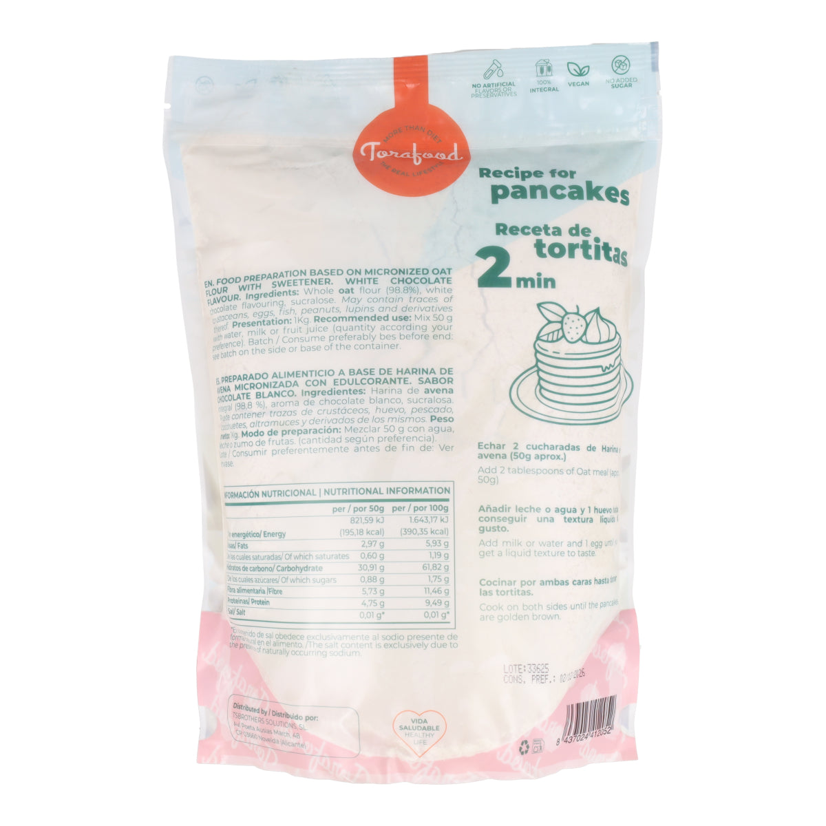 Harina De Avena Choco Blanco Torafood 1kg