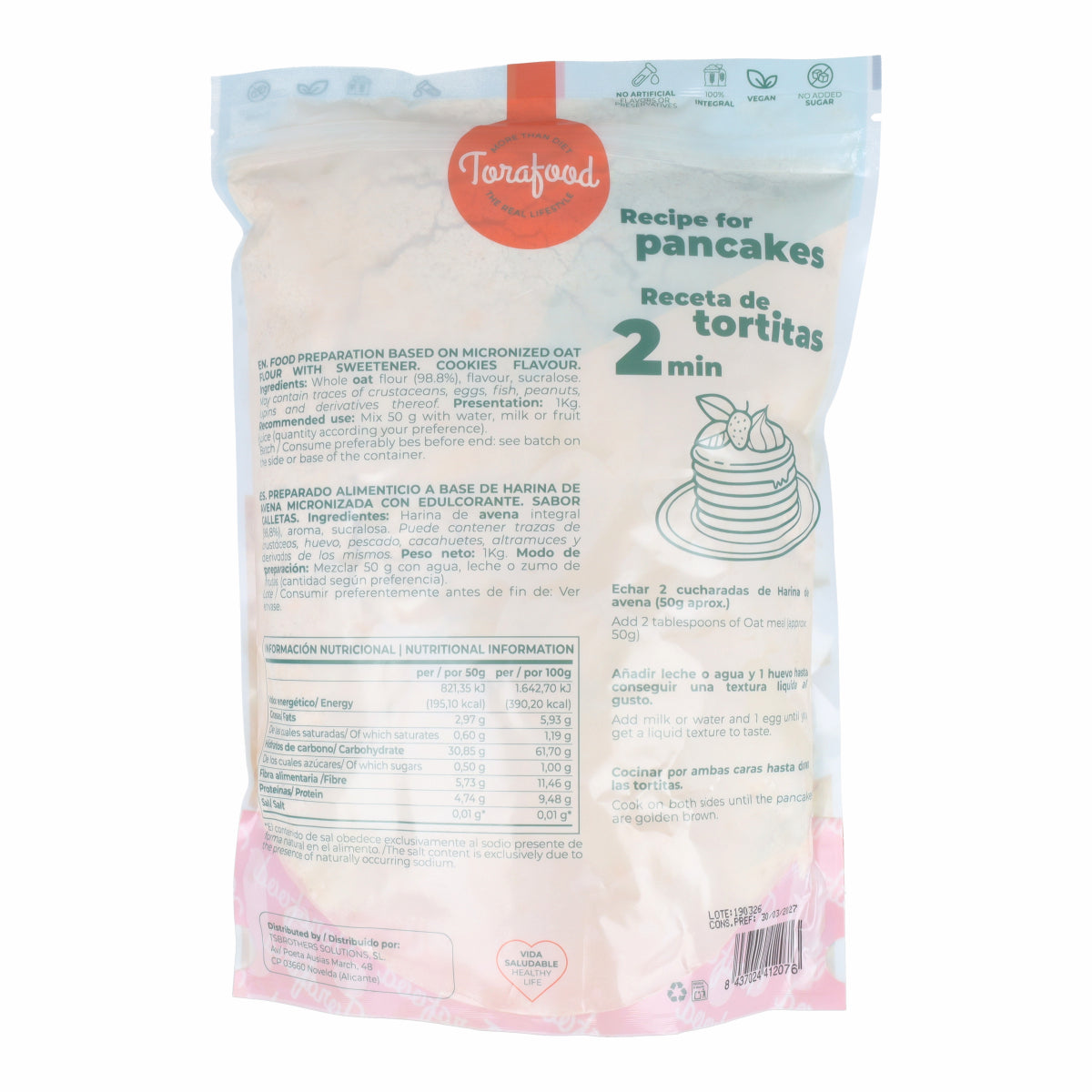 Harina De Avena Galleta Maria Torafood 1kg