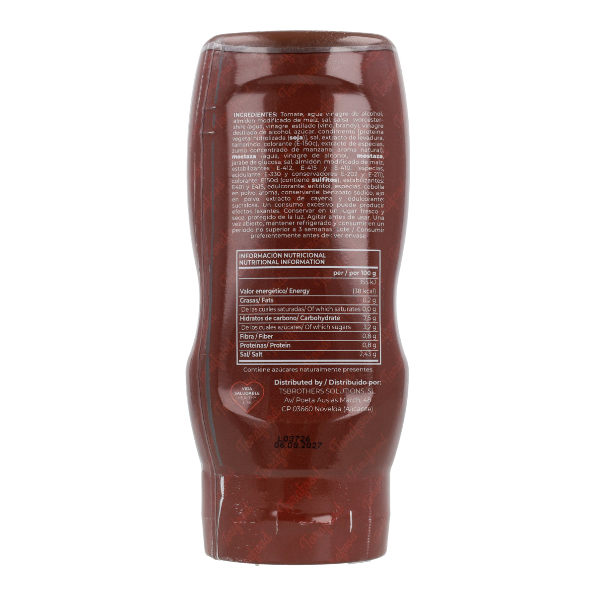 Salsa Zero Barbacoa Torafood 330ml