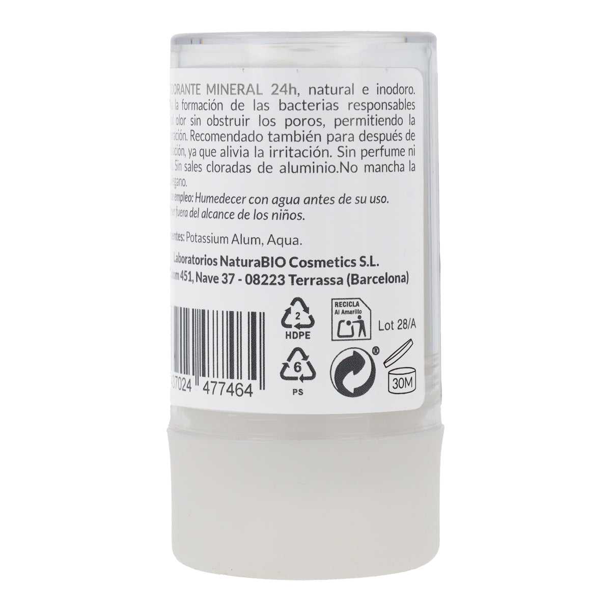 Desodorante piedra de alumbre HappyBio 115 g
