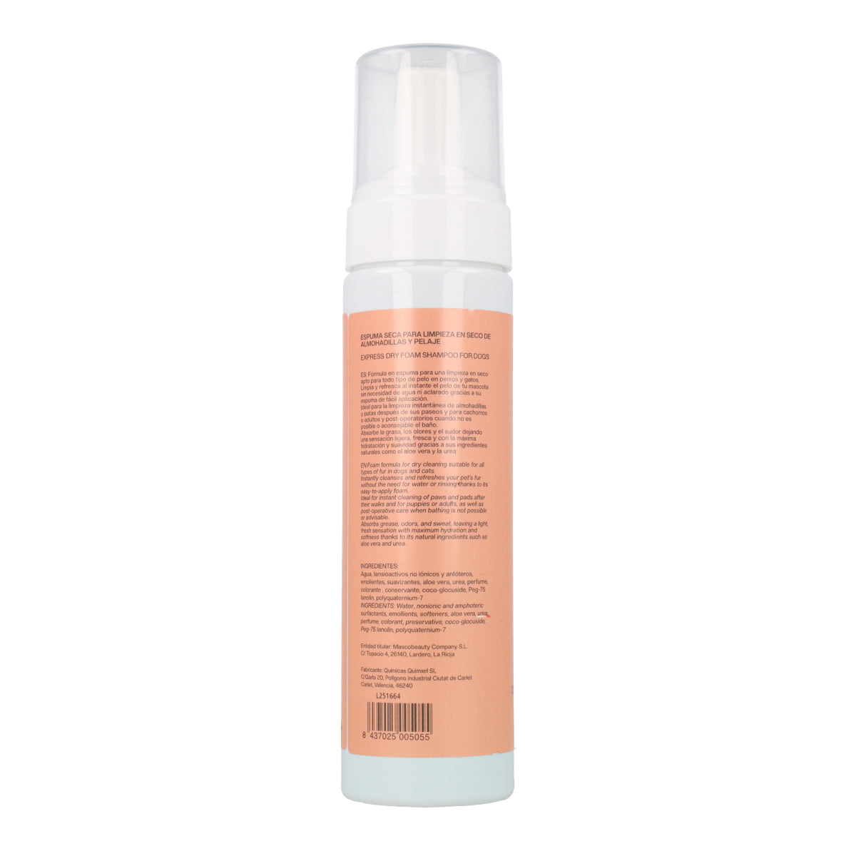 Champú seco para perros en espuma Masco Beauty 200 ml