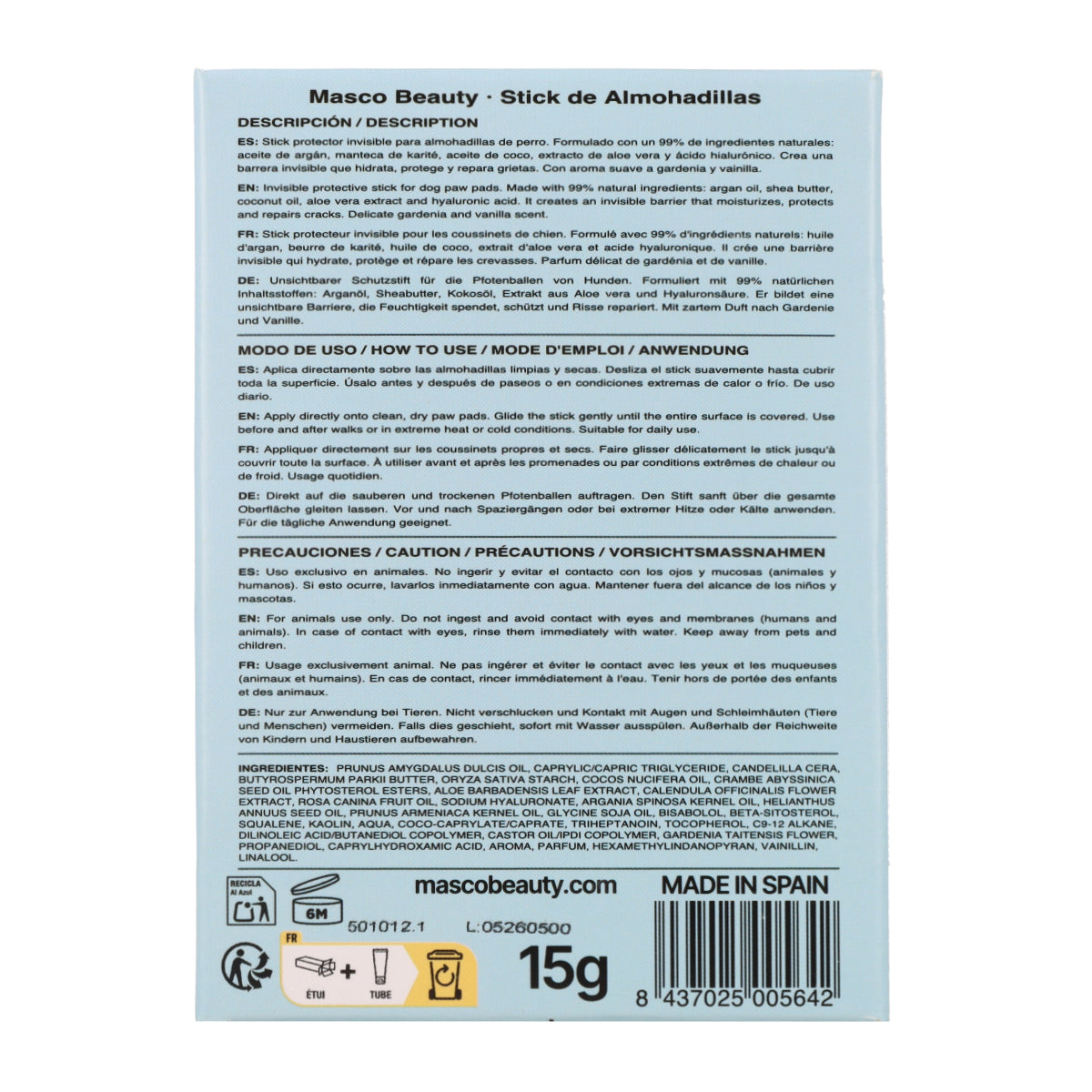 Stick para almohadillas de perros Masco Beauty 15 ml