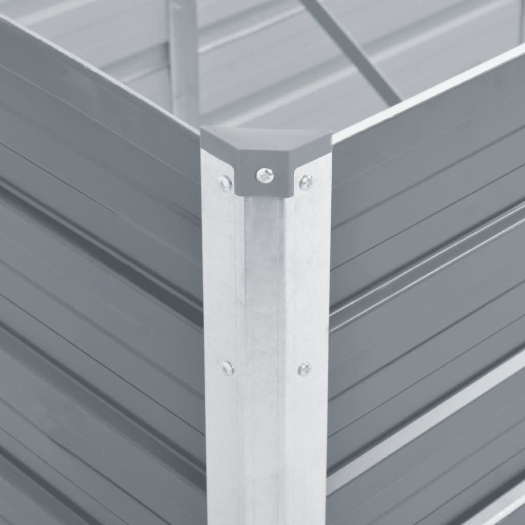 Arriate De Jardín De Acero Galvanizado Gris 480x80x77 Cm_5