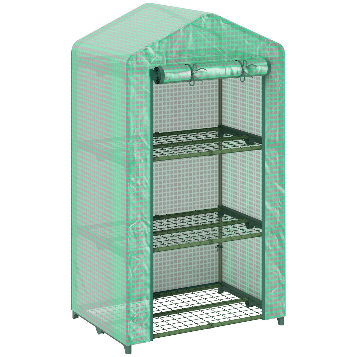 Invernadero De Jardín Outsunny Metal, Pe Verde 69x49x125 Cm_0